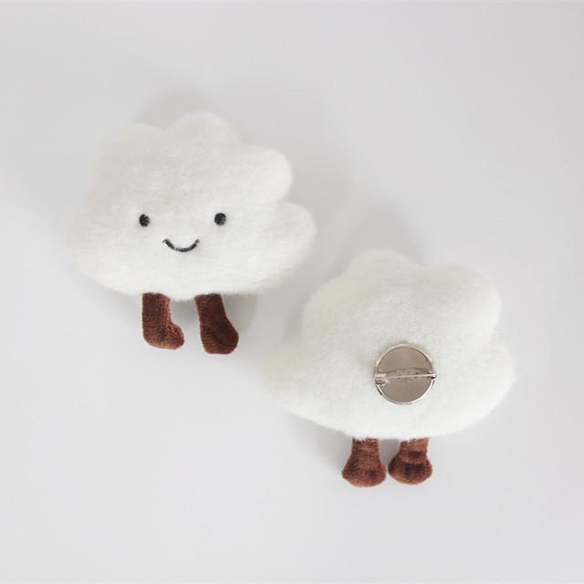 New Creative Cute Cartoon Cloud Pin Brooch Bag Clothes Lapel Pin Jacket Dream Badge Plush Brooch Jewelry Gift for Kids Girls