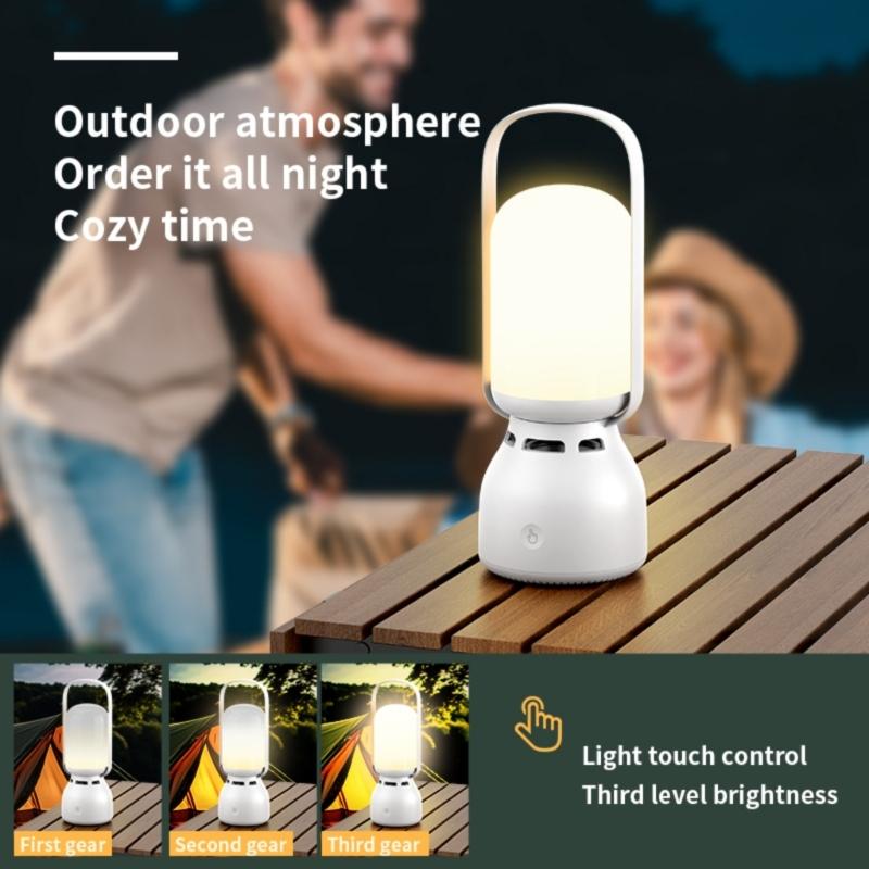 Portable Bluetooth-compatible Speaker Wireless Outdoor Camping Light Connection Soundbar Colorful Atmosphere Light