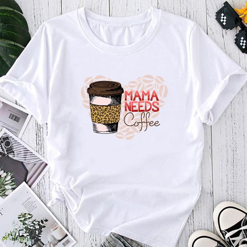 Asiatisk Størrelse-Trykt Grafisk T-skjorte Leopard Mamma Mamma Stil Trend 90-talls Uformelle Dameklær Sommertopp Damer Dame T Mote Kortermet T-skjorte