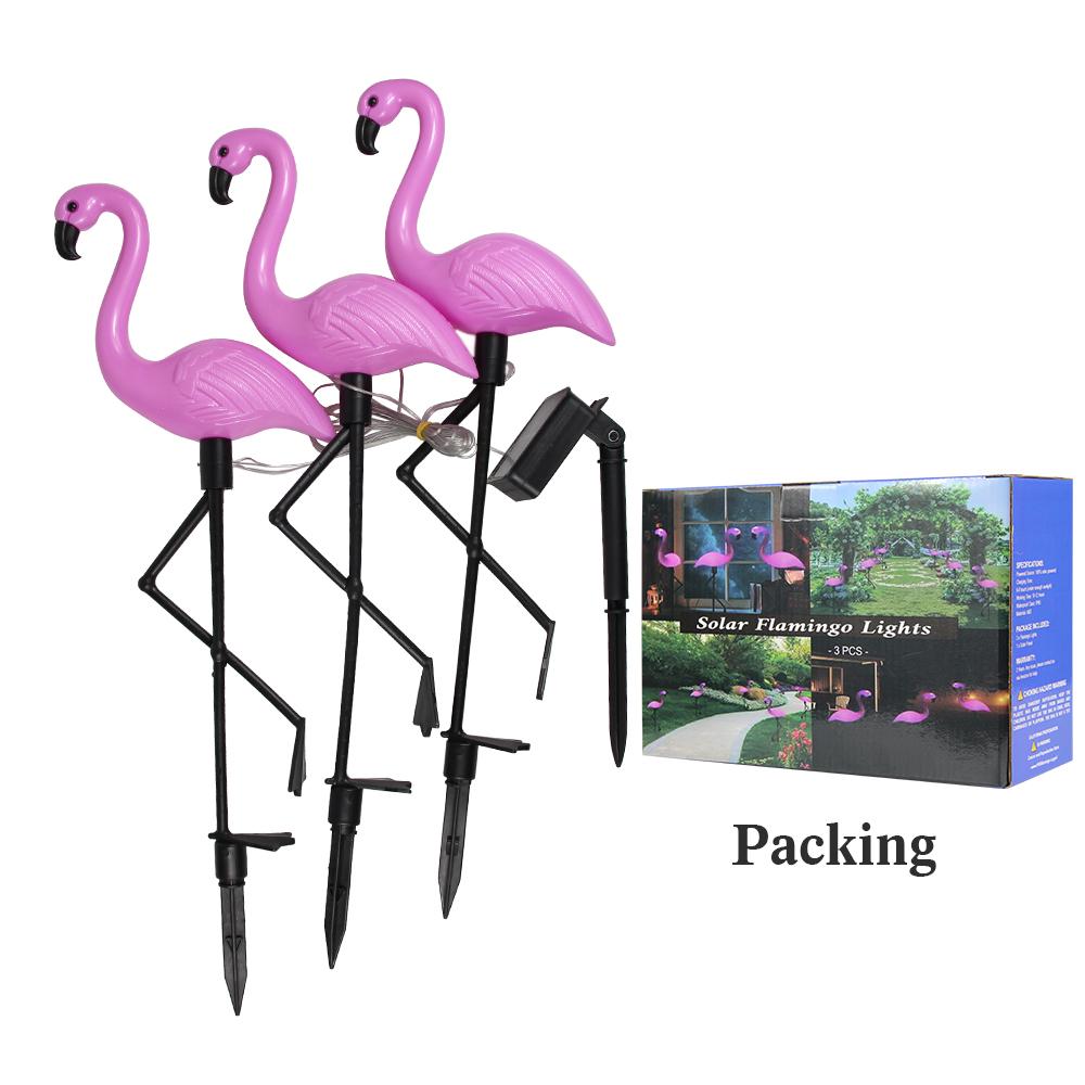 Solar Flamingo Light LED Outdoor Courtyard Lamp Garden Light Waterproof Stake Light Pathway Decor Solar Patio Ground Lantern