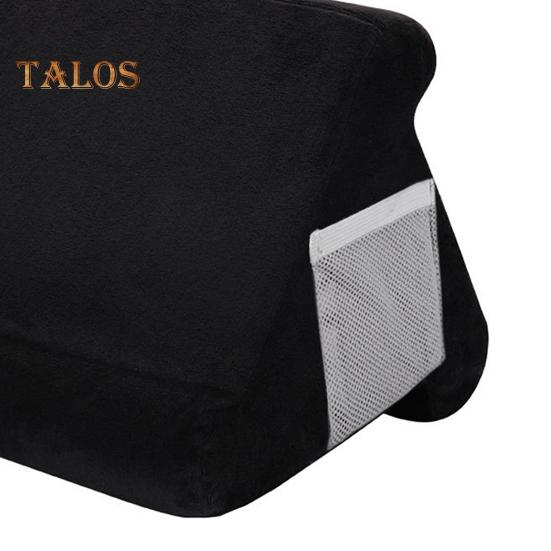 Tablet párnatartó oldalsó hálós zsebbel Hordozható utazási irodai íróasztal ágy Többszögű táblagép párna Puha mobiltelefon plüss párnatartó