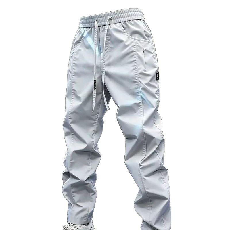 Fashion Trend Versatile Elastic Waist Outdoor Sports Pipe Pants Summer Thin Breathable Quick-drying Casual Pants Men
