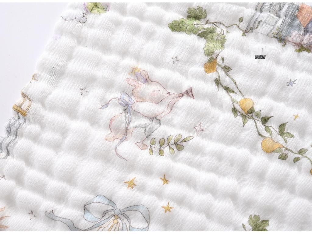 Newborn Pure Cotton Baby Face Towel - Super Soft Absorbent Gauze, Small Square Towel & Bib