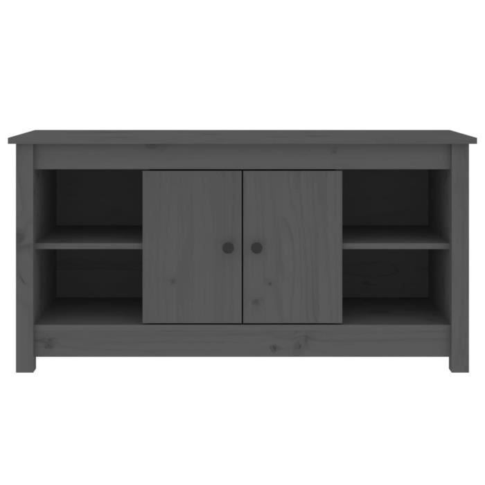 VidaXL Meuble TV Gris 103x36,5x52 cm Bois de pin massif 814576