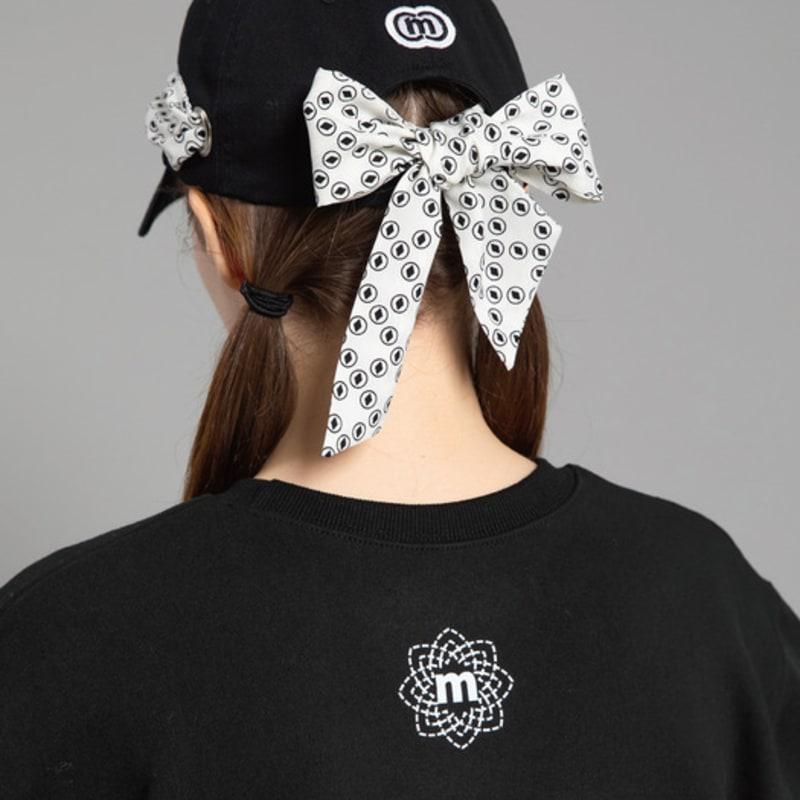 DOYOUKNOWMC ALL SEASON Scarf Ribbon Decoration Soft Type Black Ball Cap