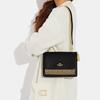 COACH Klare 22 gold logo classic presbyopic flap multi-function pocket canvas with leather crossbody bag regular women's black with brown