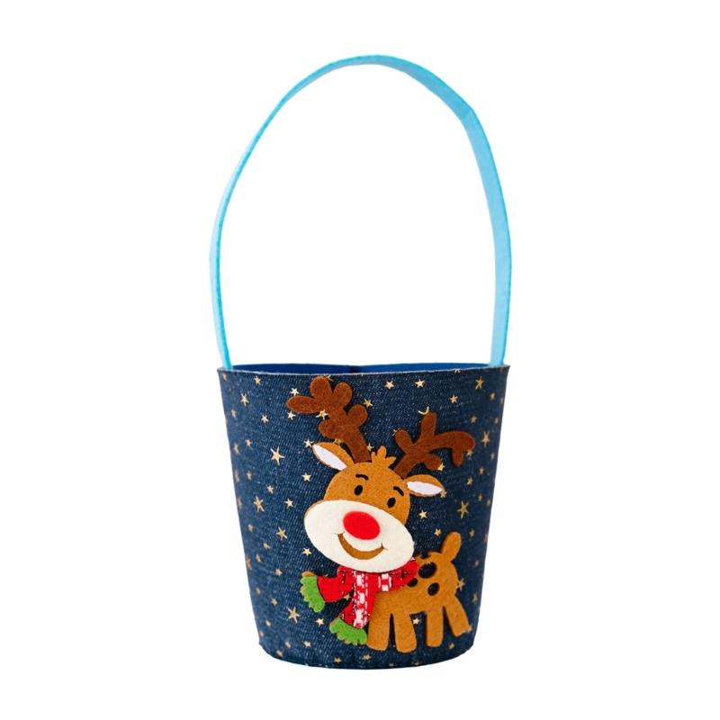 

Festival Denims Bag Christmas Decorations Reusable Storage Handbag for Holiday Gifts and Party Supplies