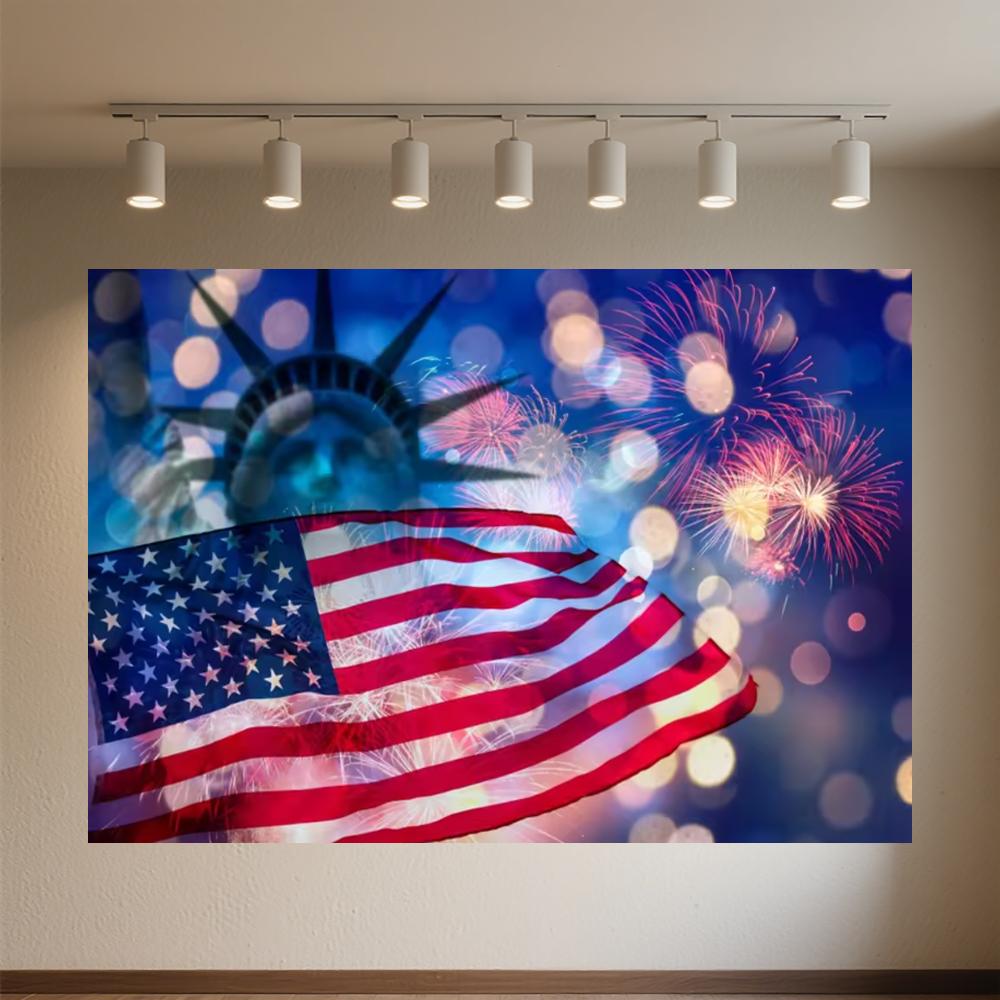 US July 4 Independence Day Background Celebration USA Flag 4th of July Independence Day Portrait Banner Decor Background Photo