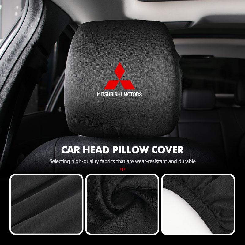 Autositz Universal Elastische Kopfstütze Schmutzabweisender Staubkopfbezug für Mitsubishi Outlander Pajero Sport Lancer EX ASX L200 Eclipse