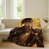 Game Genshin Impact Zhongli Blanket Warm Soft Suitable For Bedroom Sofa Bed Living Room Office Travel Camping Gifts