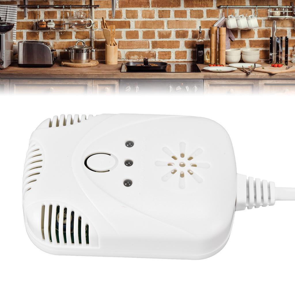 Home Combustible Gas Detector Sound Light Alarm 85dB M for Natural Coal LPG 90‑240VEU Plug