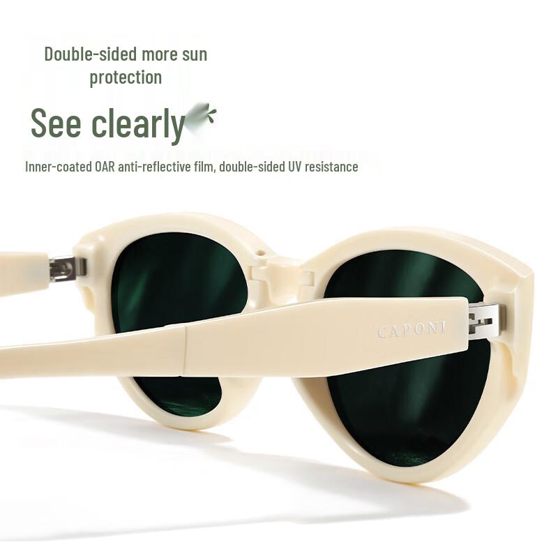 CAPONI Foldable Cat Eye Polarized Sunglasses