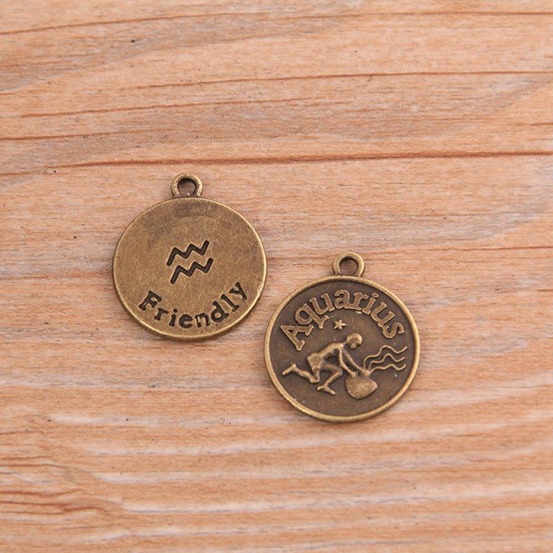 Retro-Legierung 12 Sternzeichen Anhänger: 2 Farben, 17x21mm - Perfekt für DIY-Armbänder & Halsketten