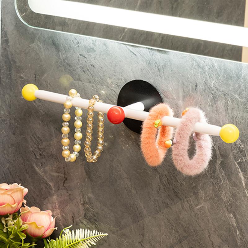 1Pcs Wall Mounted Towel Rack Punch Free Saving Space Shoes Rack Waterproof Bath Towel Hanger Bathroom