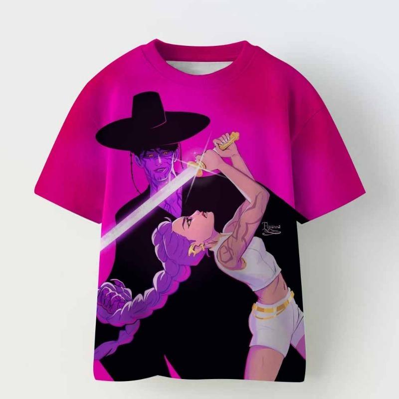 Summer Fashion Women's T-shirt Anime Demon Hunters Print Kids Girl Daily Casual Pullover Women's Top Tees Clothing
