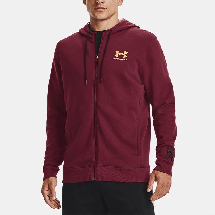 Under Armour Rival Warm Fleece Zip Hoodie Men Hoodies Red 1366424-626