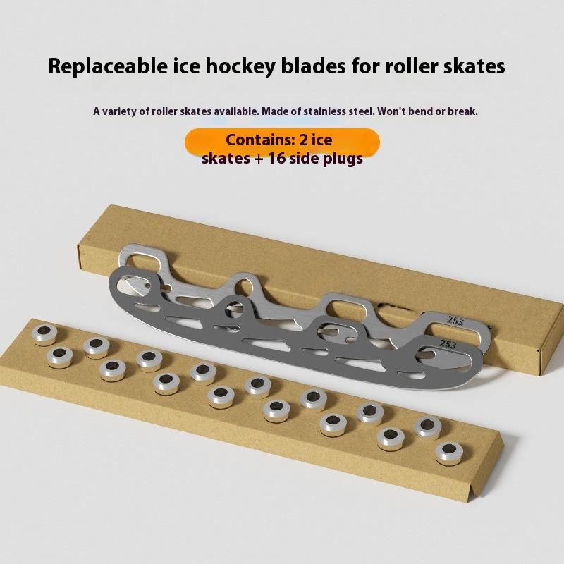 Stainless Steel Ice Skating Blade Set Inline Figure Skate Blades Replacement for Skate Shoes Sizes 220/253/290MM