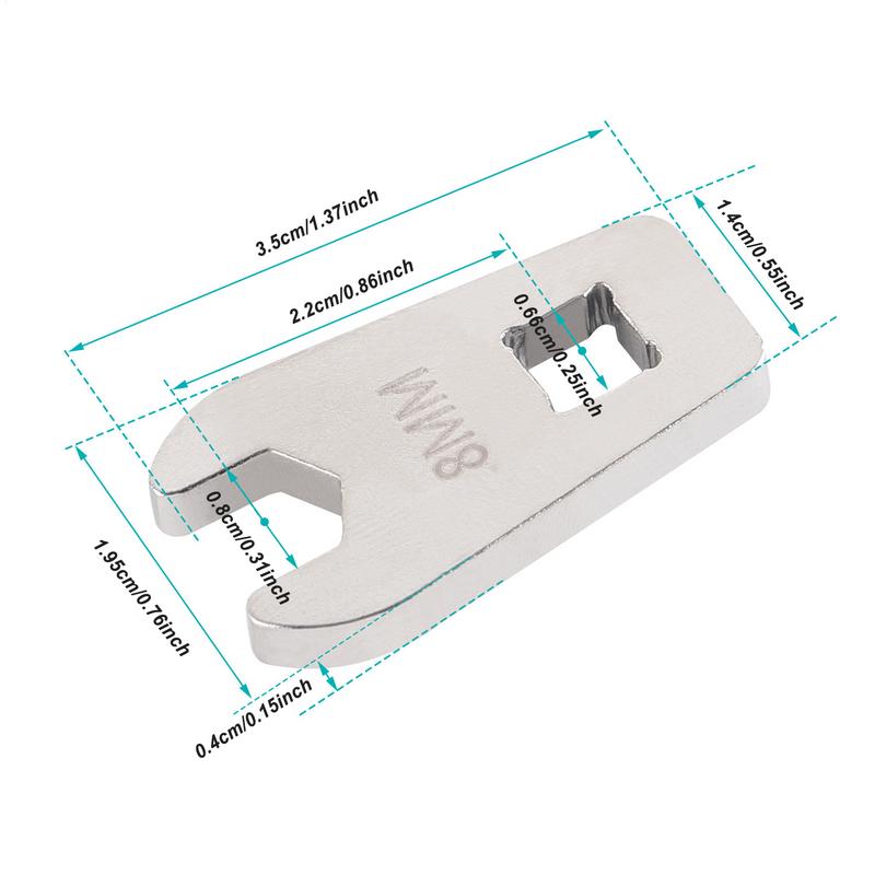 8mm Torque Wrench Opening Head Bike Disc Brake Cable Wrench Hydraulic Brakes Bolt Tool Variable Tubing Screw for 1/4 Head Wrench