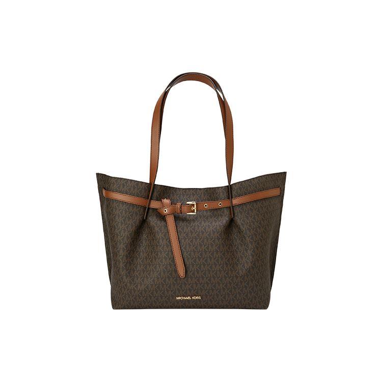 

Michael Kors Emilia Classic Monogram Print Commuter Fashion Design Lace Tote Bag Women tote Dark-Brown Brown 35S1GU5T7B-200 Basic Set (Bag+Dust Bag)