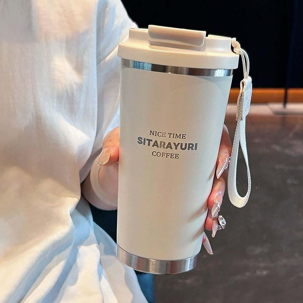 Large Capacity Coffee Water Cup 304 Stainless Steel Filter Tea Bottle 560ML Drinking Cup  Cycling