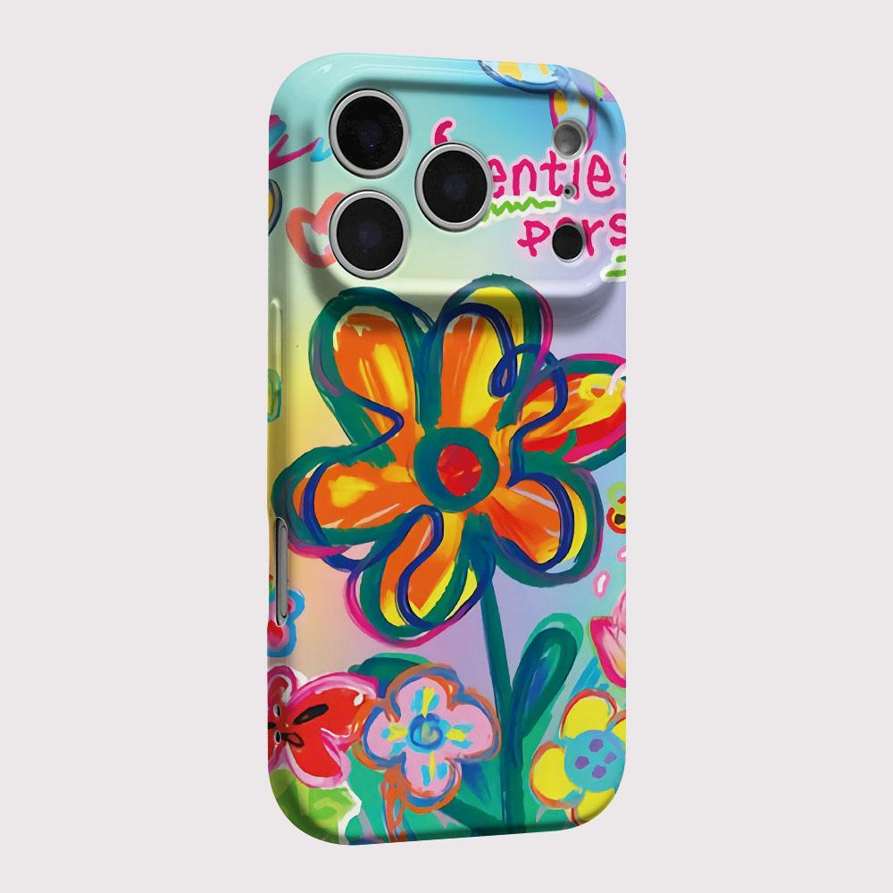 Colorful Flower Checkered Pattern Glossy Film Hard PC Phone Case for Xiaomi Redmi Note 15 13 12S 12 11S 11 Pro Plus Max 4G 5G
