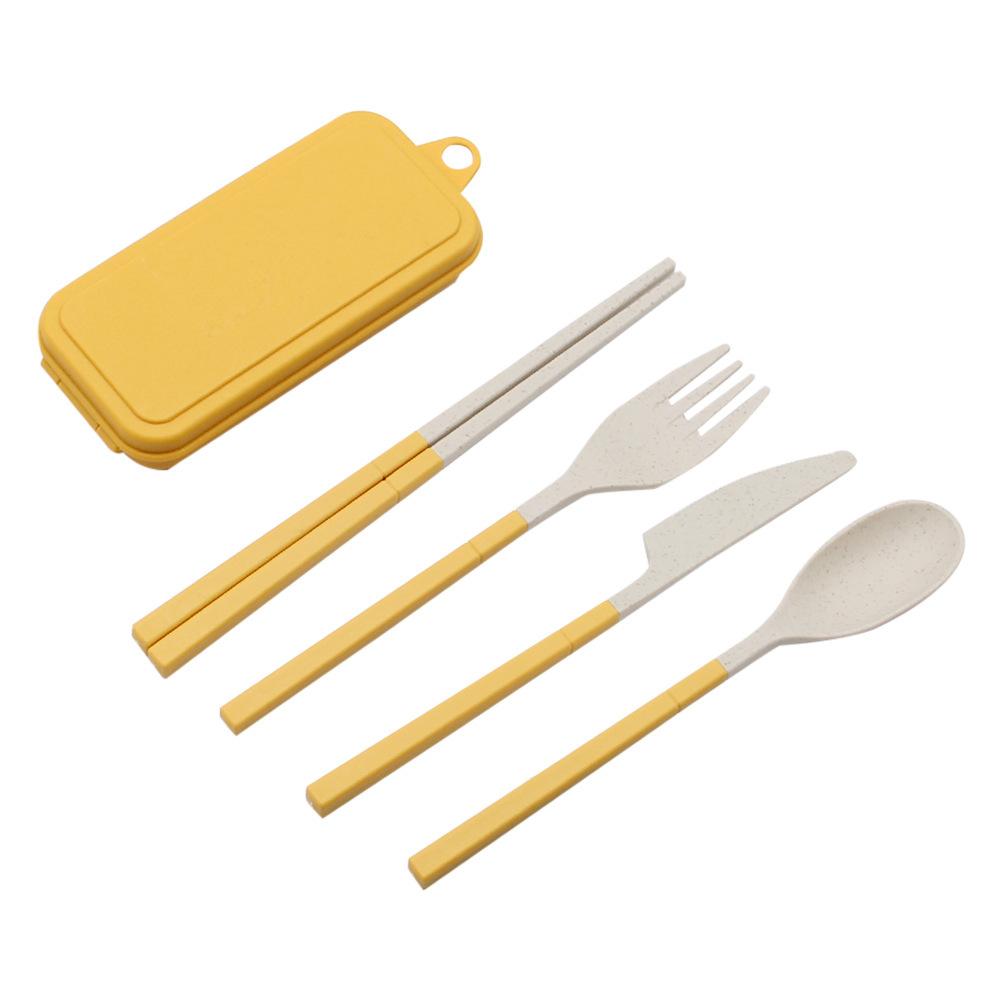 Portable Detachable Knife, Fork, Spoon and Chopsticks Set 4 Pieces Travel Folding Cutlery Picnic Cutlery Set Camping Cutlery Set