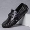 2025 Spring New Leather Doudou Shoes Trendy Casual Leather Shoes British One-pedal Driving Trendy Shoes Large Size Men's Shoes