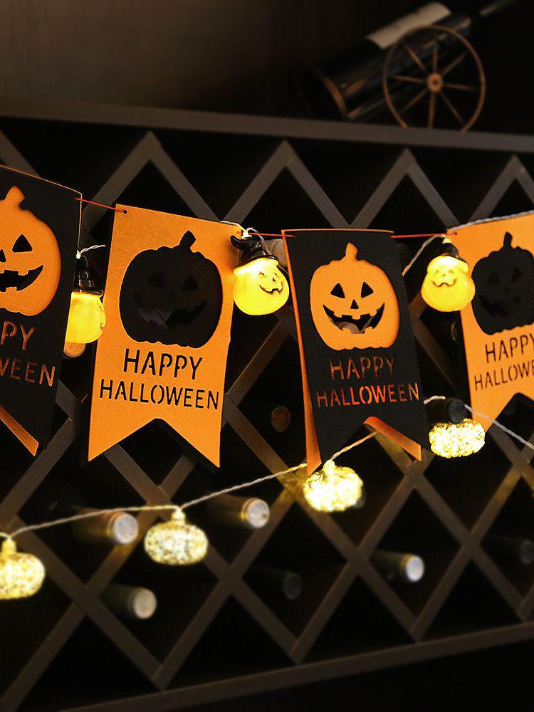 Halloween Pumpkin Lantern Banner - Indoor Decoration for Kindergarten and Party Scenes