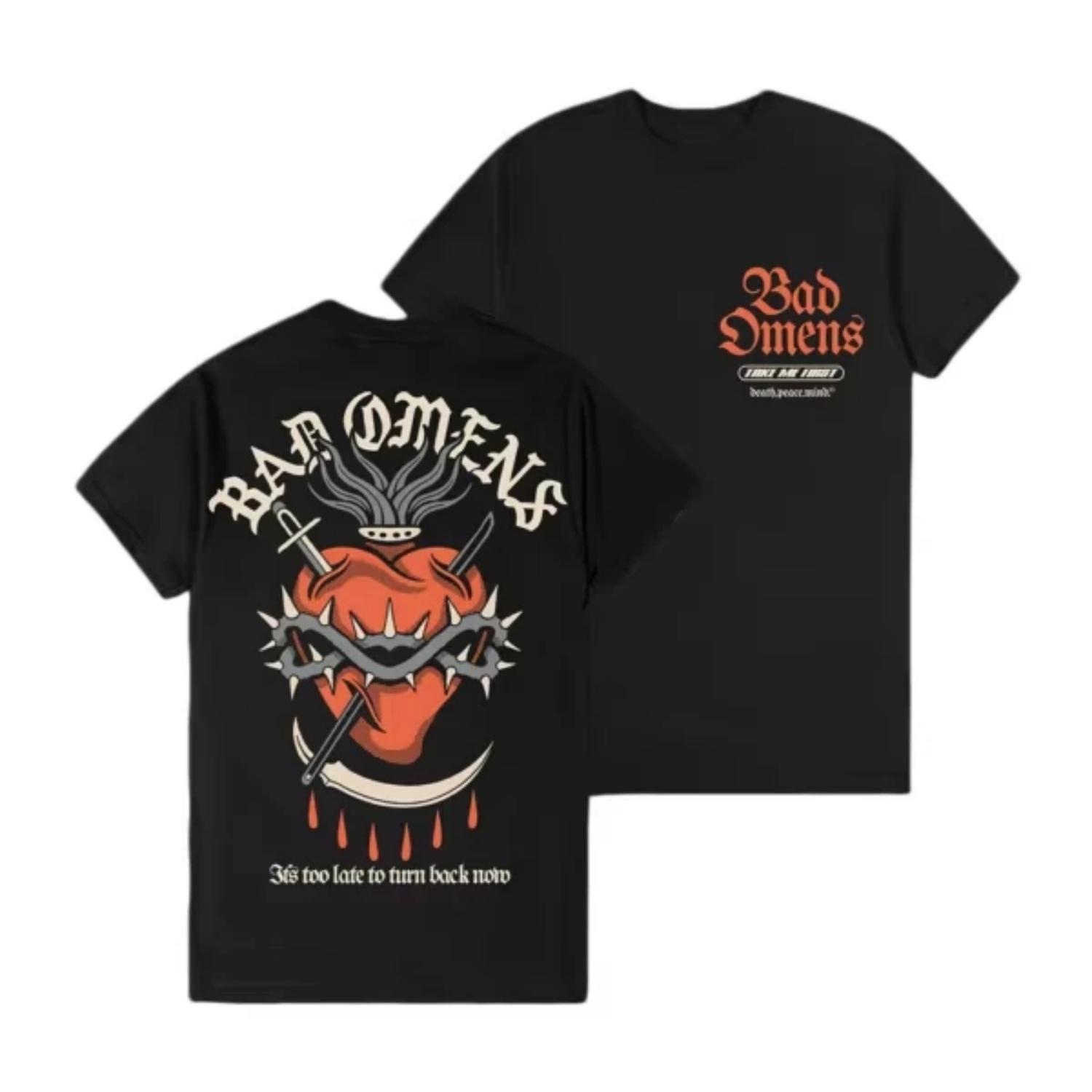 

Rock Band Bad Omens Peripheral T-shirt Men and Women Cotton Summer Clothing Fashion Casual Round Neck Short Sleeved T-shirt S чёрный