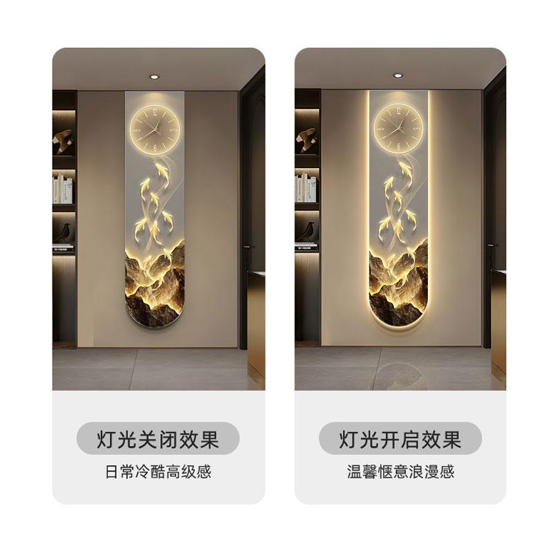 Modern Design Entrance Hall 3D Wall Clock Villa Mute Digital Clock Corridor Wall Decor Decoration Golden LED Light Painting