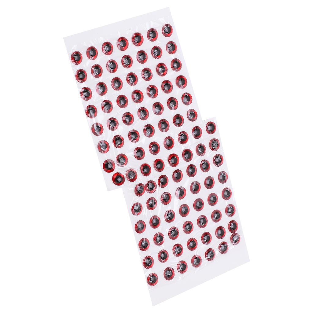 100Pcs Fishing Lure Eyes ThreeDimensional Sticky Lightweight Durable Fisheye Sticker for Making Fishing Bait(Red )