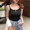 Summer Women Strapless Solid Color All Match Retro Short Slim Tank Top Casual Knit Sweater
