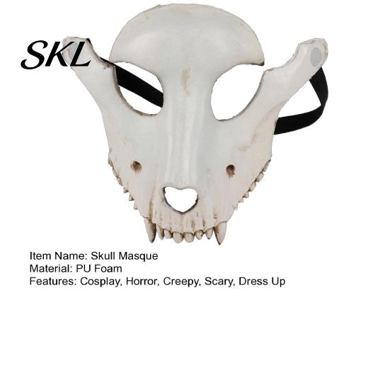 Breathable Skull Face Masque Halloween Sheep Head Masque, Full Cosplay Accessory, Animal Design Realistic Scary for Masquerade Party Spooky
