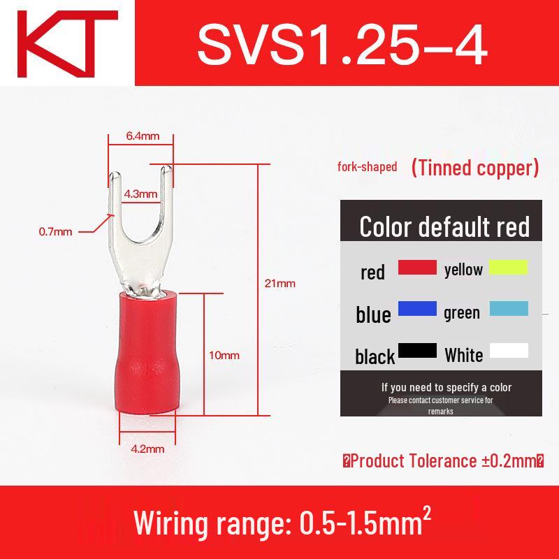 KT Keshitong Fork Pre-insulated Purple Copper Crimp Terminal Connector, SV1.25 Series.