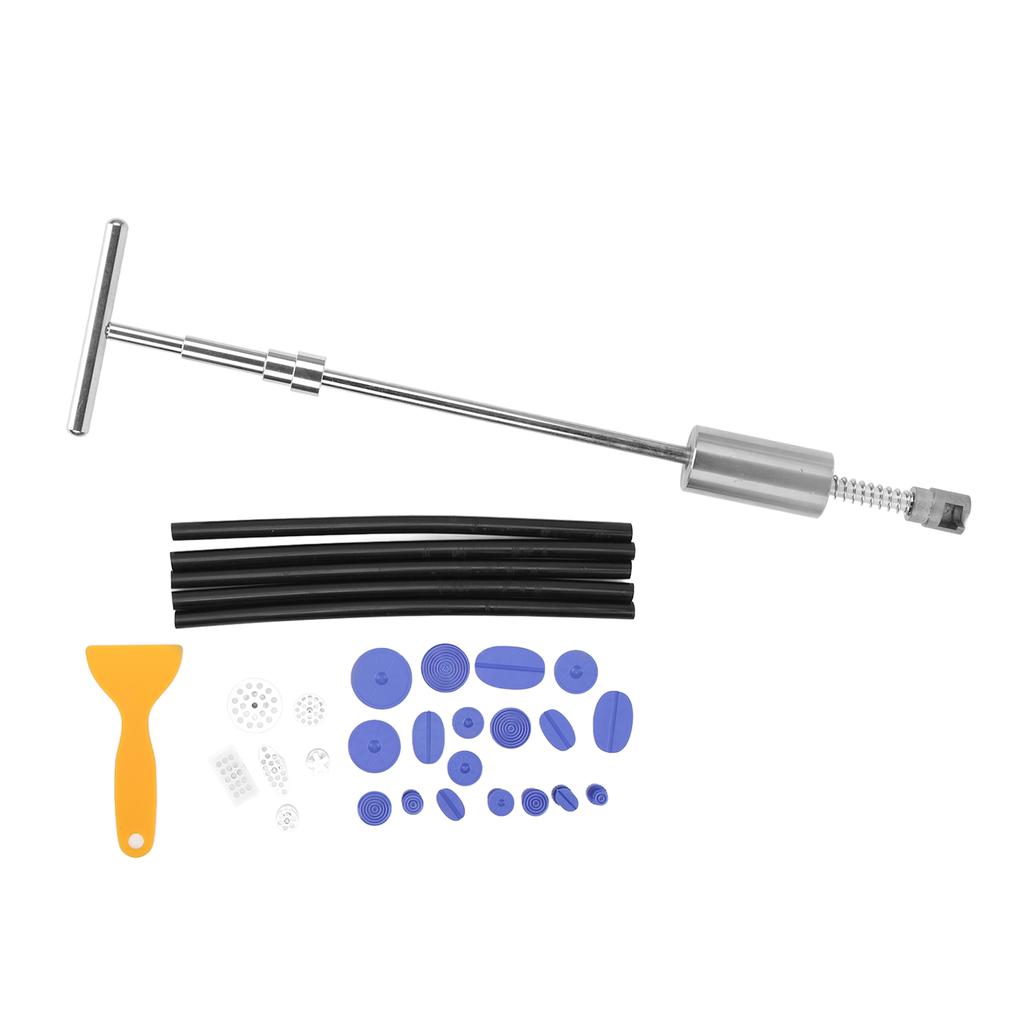 33pcs set Paintless Dent Removal Puller T Bar with Pulling Tabs Scraper for Auto Car Body Damage Repair