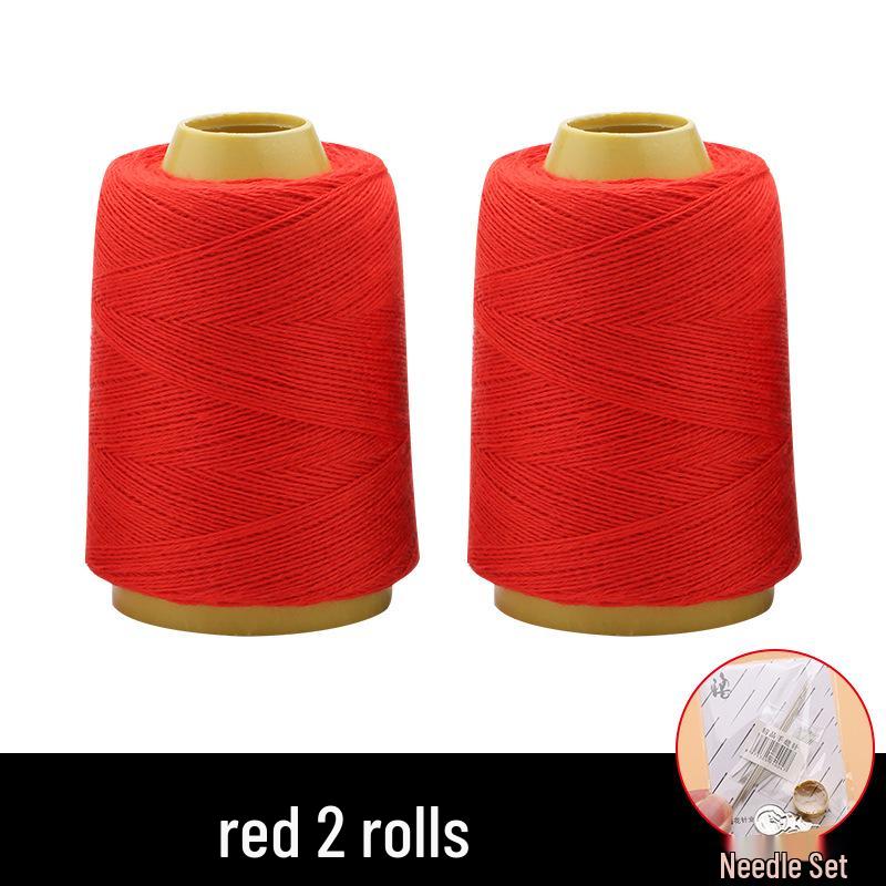 Quilting Needle & 3-Ply Extra Thick Cotton Thread Ball for Handmade Sewing & Mending - White, Large Roll