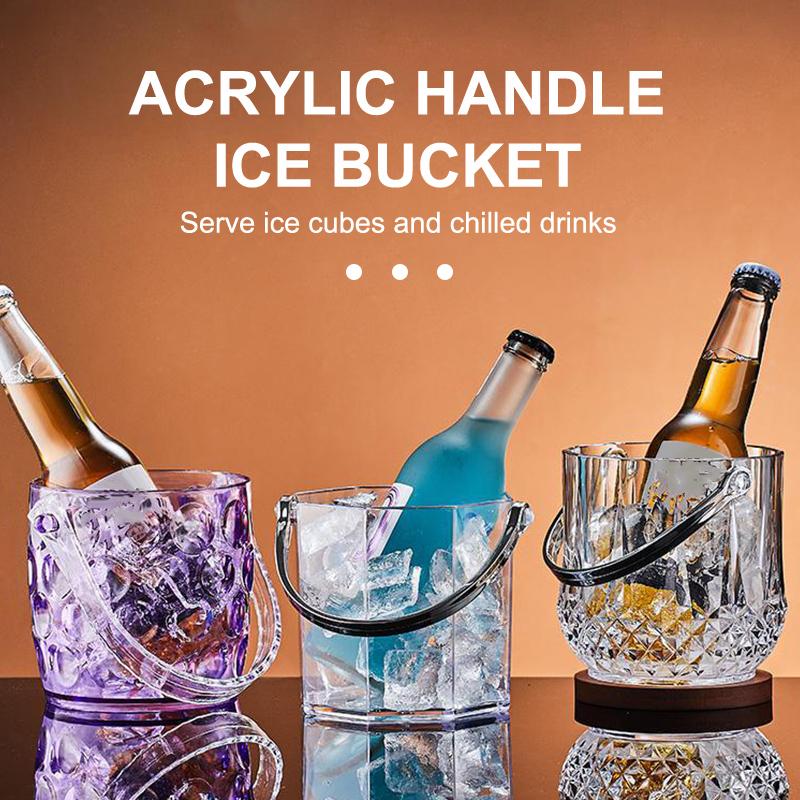 Transparent Wine Ice Cooler For Party Home Whisky Ice Bucket Ice Champagne Bucket Thermal Beer Bucket Bar Accessories