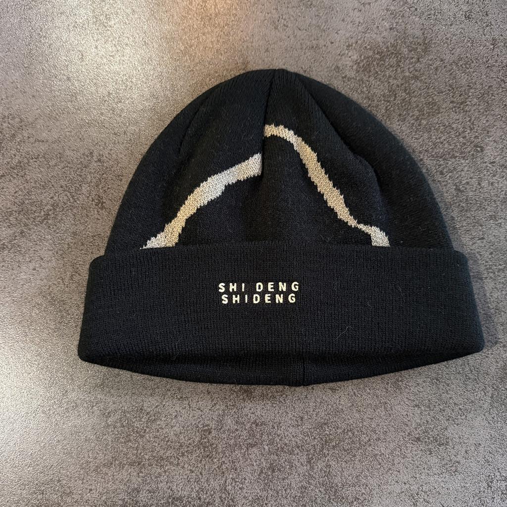 

Embroidered Letter Knitted Hat For Winter Men Women Warm Fleece Beanie For Outdoor Use Black