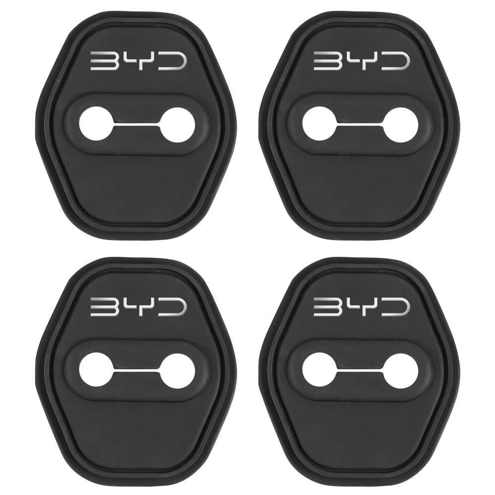 4Pcs Silicone Car Door Lock Latch Protector Cover for BYD Atto 3 Seal Dolphin Han Tang Song Yuan Anti‑Noise Exterior Accessory Interior Mirrors 6