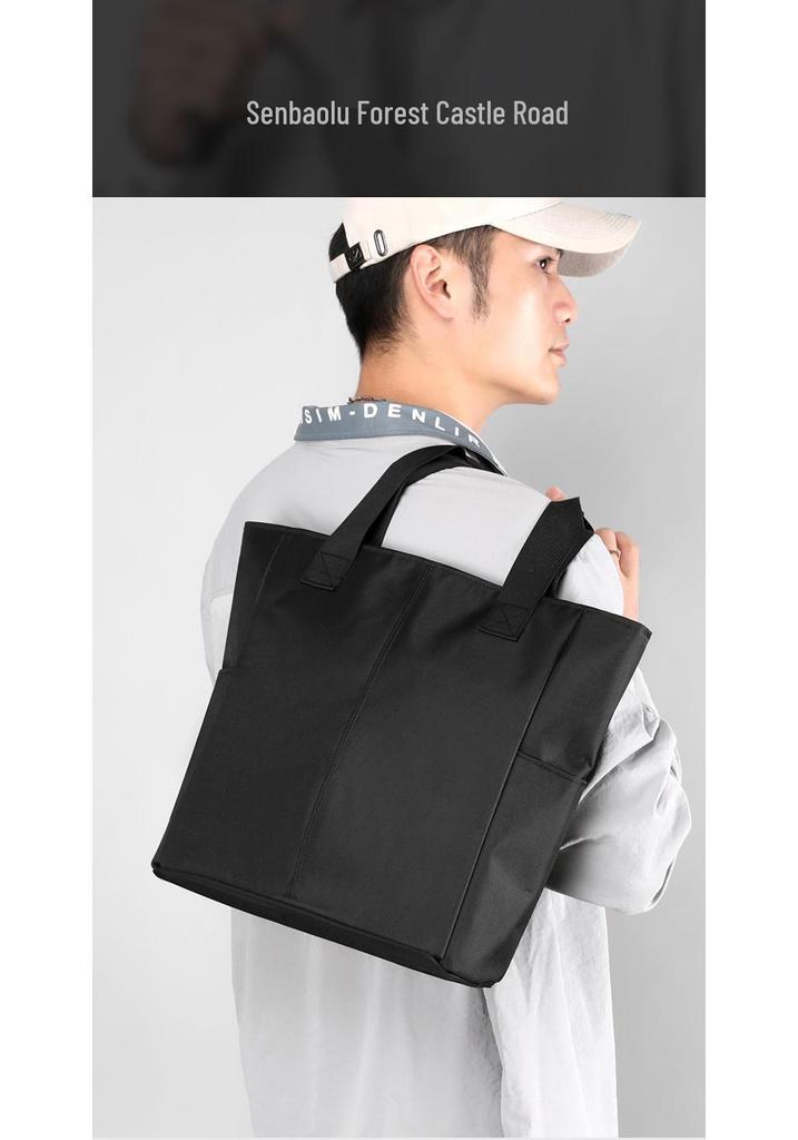Men's Water-Repellent Business Backpack & Briefcase - Large Capacity, Simple Design, Perfect for Conferences & Trips.