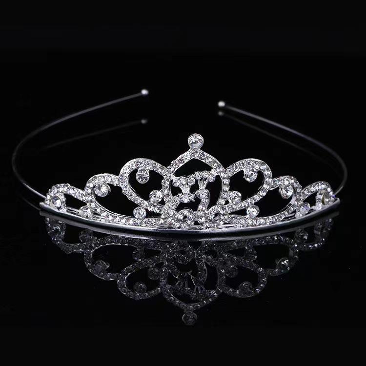 Exquisite Princess Crystal Tiara Crown Headband Children Girls Love Bride Prom Wedding Party Accessories Jewelry Gifts New 2024