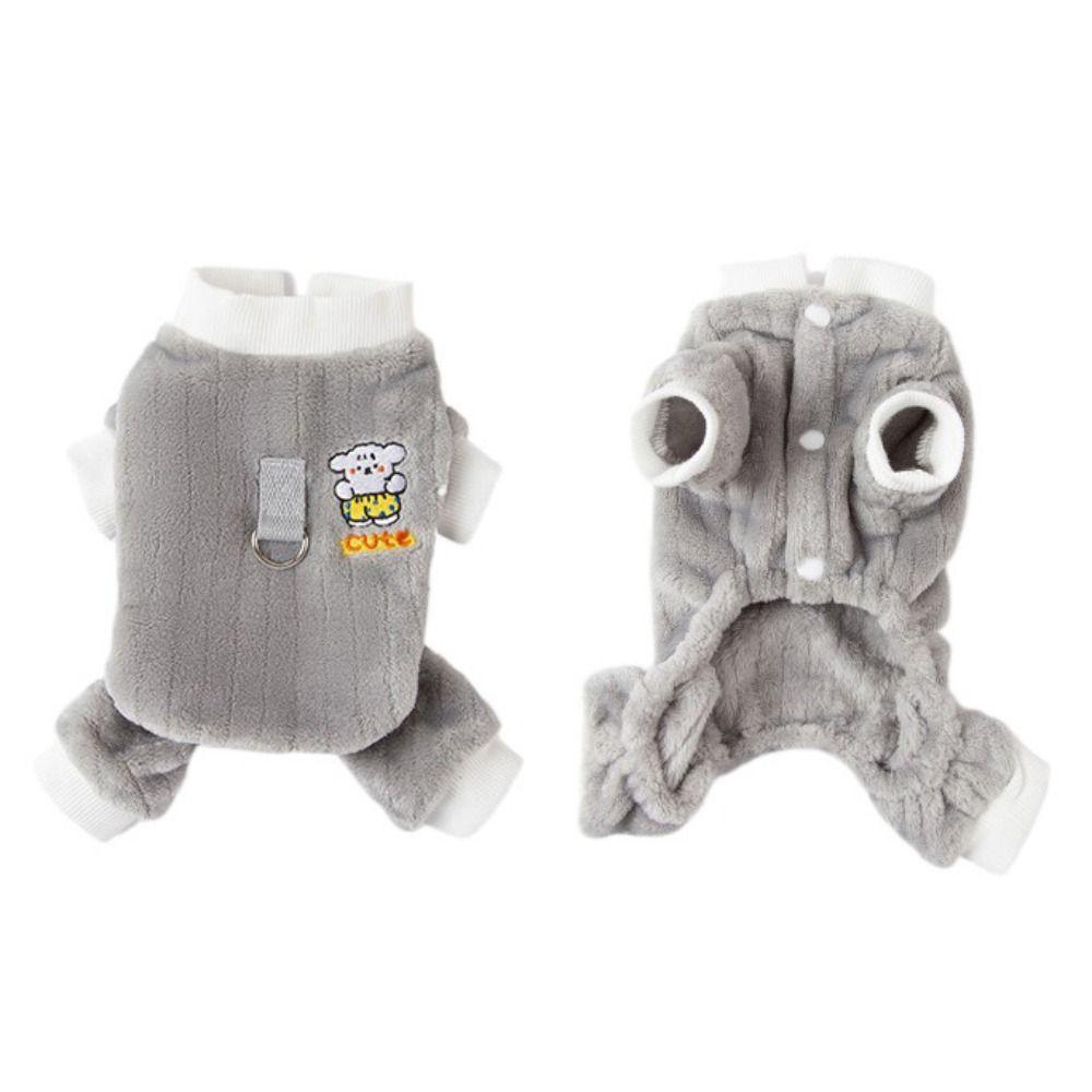 Flannel Four Legged Warm Pet Clothes Thickened Can Tractable Pet Clothing  Winter