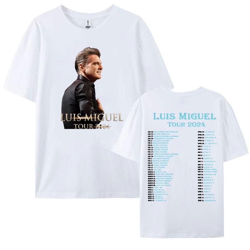 Vintage Luis Miguel Tour 2024 Graphic T Shirt Men Women Harajuku Hip Hop Rock Tshirt Man Casual 100 Cotton Short Sleeve Tshirt