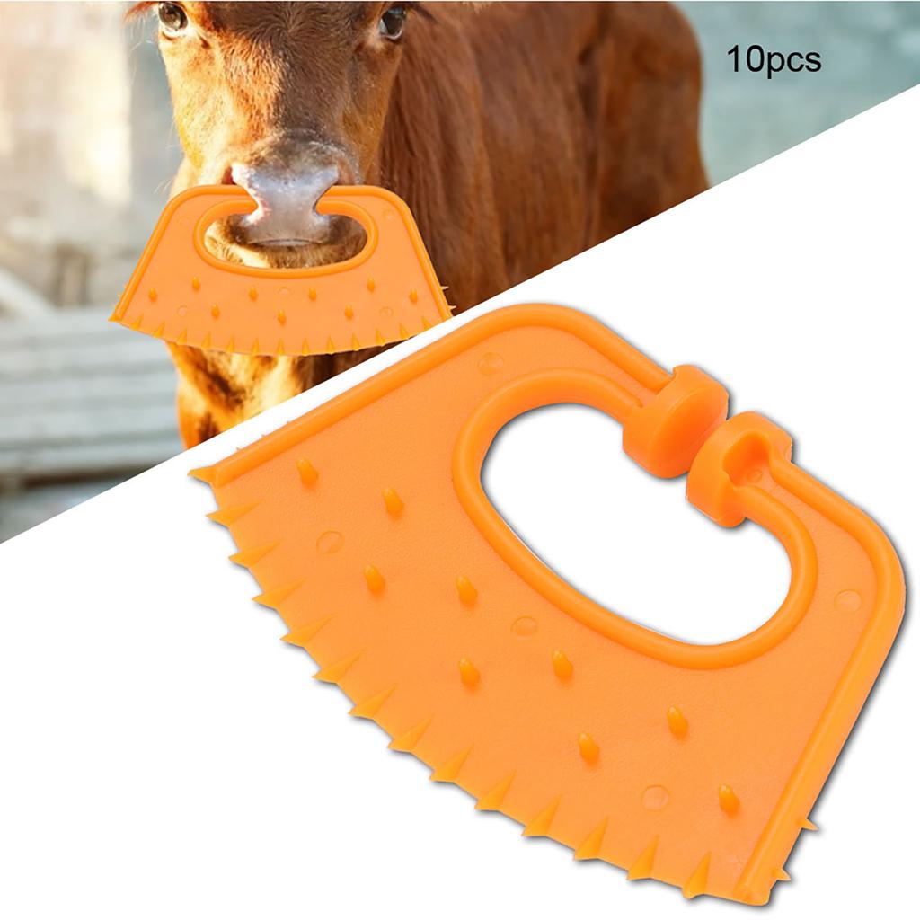 10 Pcs Plastic Thorn Anti Sucking Cow Calf Cattle Farm Feed Weaner Preventor Nose Ring Clip