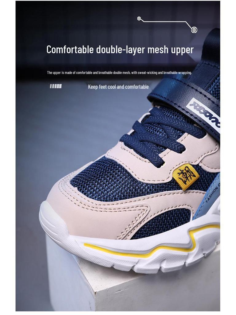 Boys' 2025 Autumn Mesh Breathable Non-slip Sports Shoes with Soft Soles for Big and Middle Kids