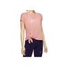 Nike Solid Color Logo Round Neck Breathable Short Sleeve T-Shirt Women Tops Pink CV7247-606