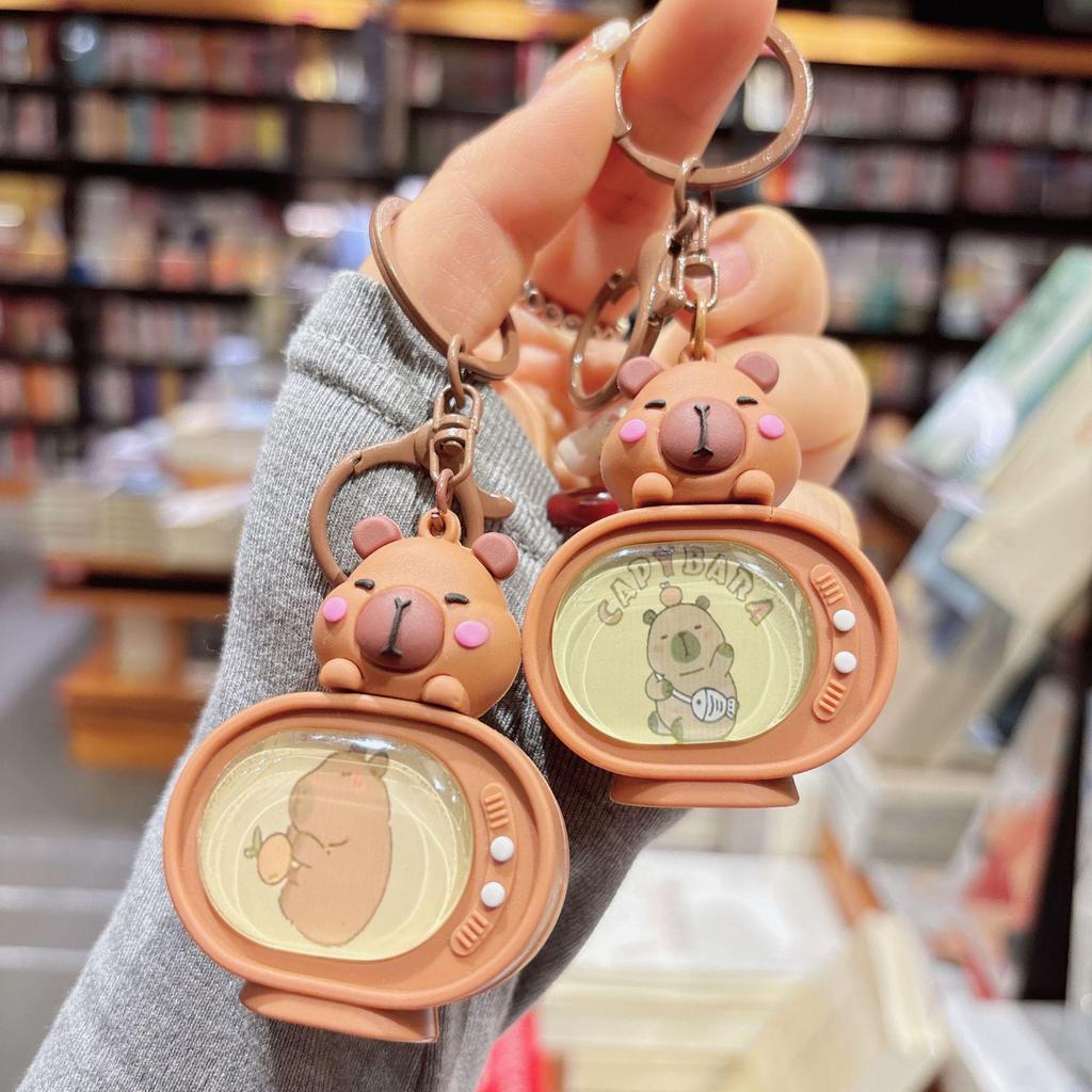 Capybara Flashing Light Keychain: Creative Backpack Pendant & Couple Bag Charm