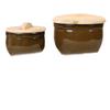 Large Ceramic Rice Wine Fermentation Vat with Lid - Traditional Earthenware Brewing Basin for Household Use