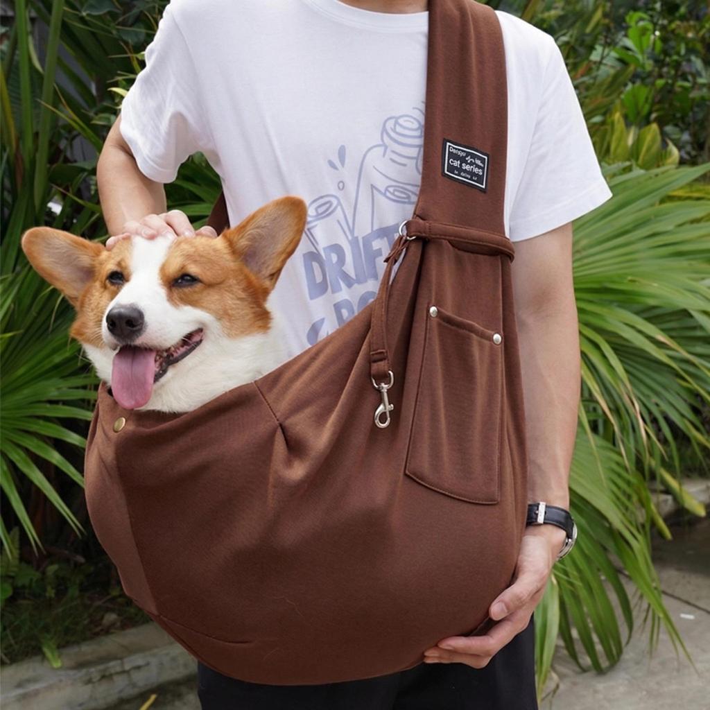 Foldable Portable Solid Color Pet Shoulder Bag for Small Dogs