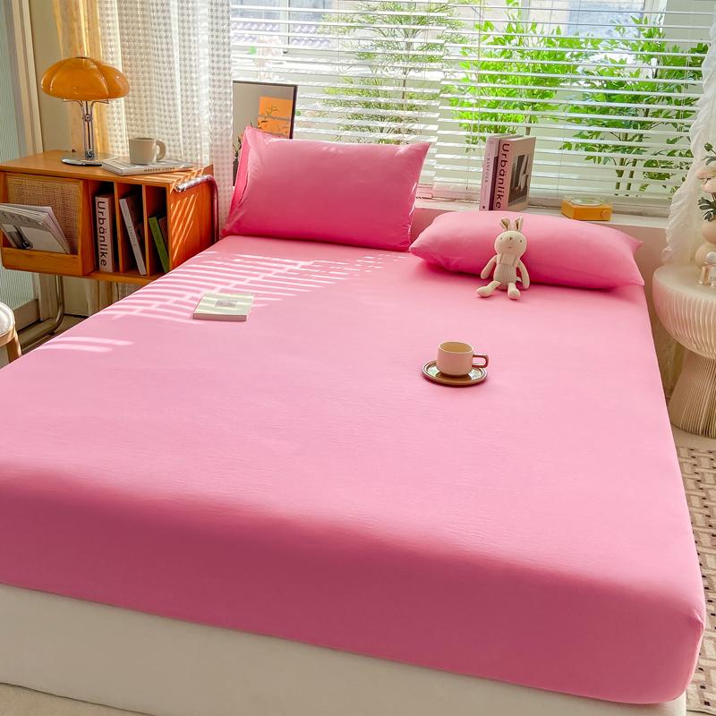 Cearceaf de pat, din bumbac moale, cu benzi elastice, culoare uni, huse de saltea antiderapante, cearceaf pentru pat dublu king-size 140/160/200